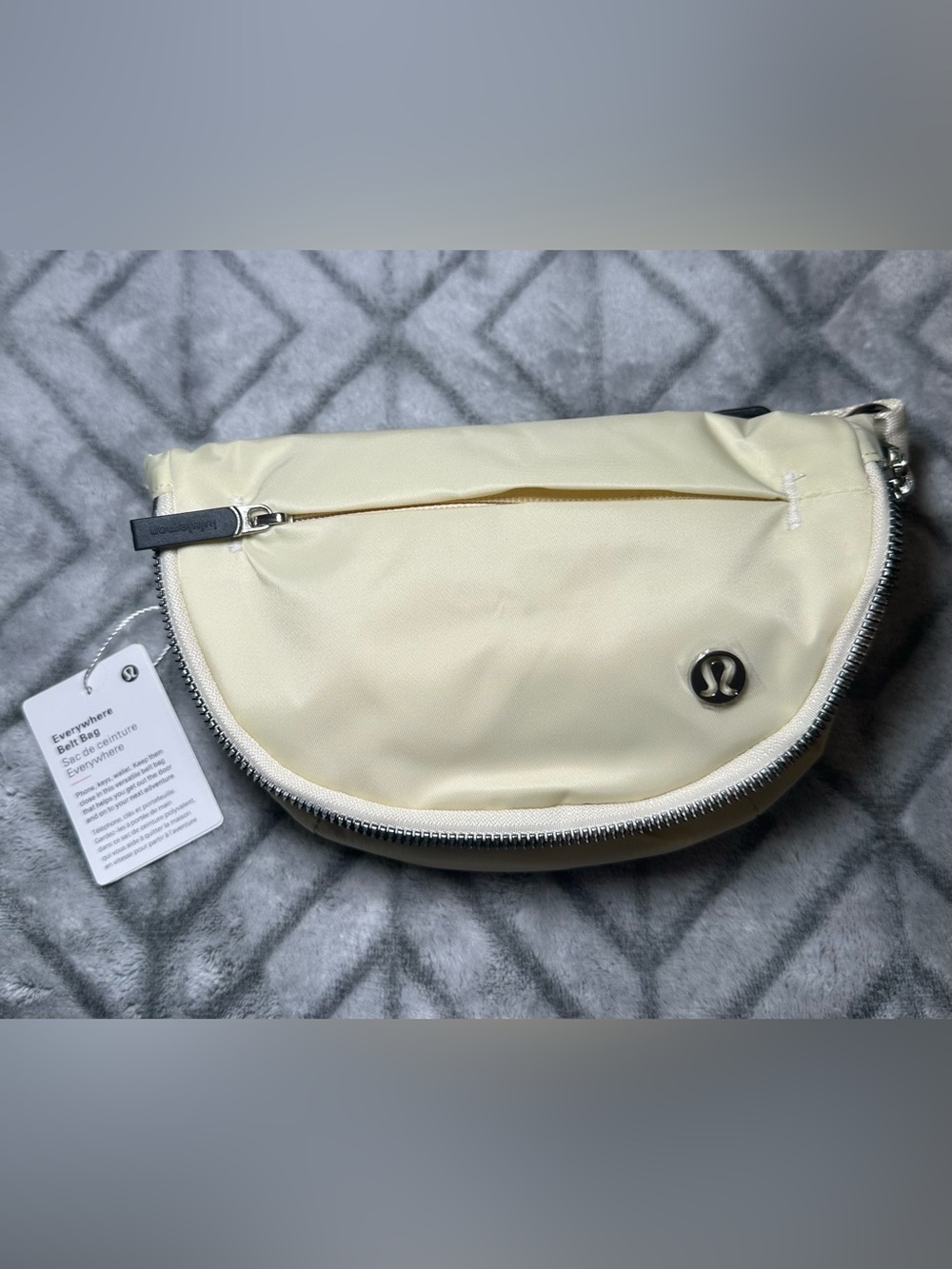Compact 1L Rich French Vanilla 💛🤍 colored half moon sling crossbody bag